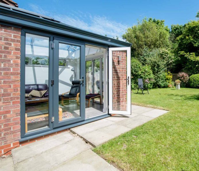 grey bifold doors